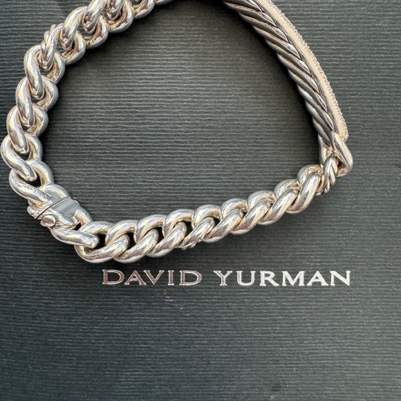 AUTHENTIC David Yurman Belmont Curb Link ID Bracelet w/Diamonds - Picture 5 of 9